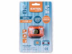 Extol Light Čelovka nabíjateľná 3W LED, 3,7V/1,2Ah Li-ion, EXTOL LIGHT