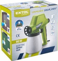 Extol Craft Pištoľ striekacia, príkon 80W, nádobka 800ml, 280ml/min, dýza 0,8mm, EXTOL CRAFT