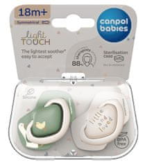 Canpol babies Cumlík silikonový symetrický Light touch GOOSE 18m+ 2ks