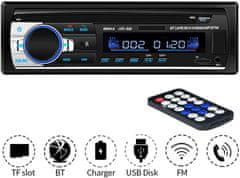 Verk  10136 Autorádio Bluetooth 1-DIN, USB, AUX a SD