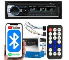 Verk  10136 Autorádio Bluetooth 1-DIN, USB, AUX a SD