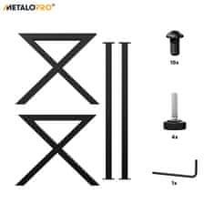 MetaloPro Belaga Extreme – Stolové kovové nohy v tvare X, práškový náter, robustný industriálny dizajn - 140x80x72cm