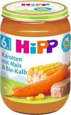 HiPP BIO Mrkva s kukuricou a BIO teľacím mäsom 190 g, 6m+