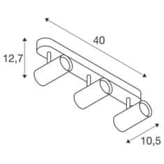 SLV BIG WHITE (SLV) NOBLO nástenné a stropné svietidlo, trojité, okrúhle, 3000K, 19W, PHASE, 32°, čierne 1008714