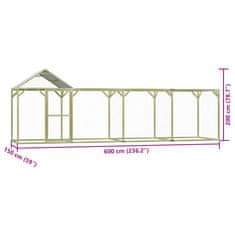 Vidaxl Kurín 6x1,5x2 m, impregnovaná borovica