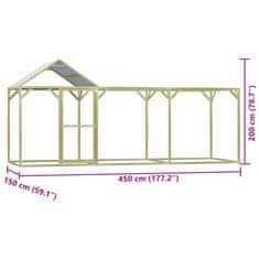 Vidaxl Kurín 4,5x1,5x2 m, oceľ