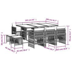 Petromila vidaXL 11-dielna záhradná sedacia súprava a vankúše hnedá polyratan