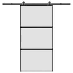 shumee vidaXL Posuvné dvere s kovaním tvrdené sklo a hliník úzke 102,5x205 cm