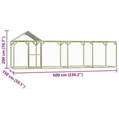 Vidaxl Kurín 6x1,5x2 m, oceľ