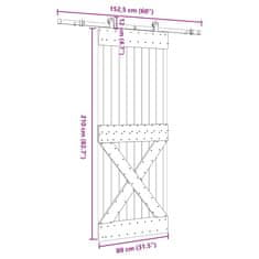 Vidaxl Posuvné dvere so sadou kovania 80x210 cm borovicový masív