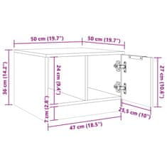 Vidaxl Konferenčný stolík staré drevo 50x50x36 cm spracované drevo