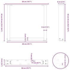Vidaxl Stolové nohy na konferenčný stolík v tvare U 2 ks čierny oceľ