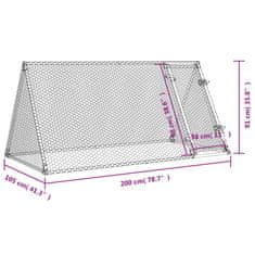 Petromila vidaXL Klietka pre kurčatá strieborná 200x105x91 cm pozinkovaná oceľ