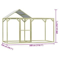 Vidaxl Kurín 3x1,5x2 m, oceľ