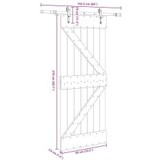 Vidaxl Posuvné dvere so sadou kovania 85x210 cm borovicový masív