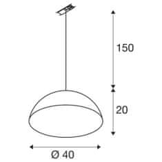 SLV BIG WHITE (SLV) FORCHINI M 40 TRACK 1~ závesné svietidlo, E27, dĺžka závesu 150cm, čierny adaptér, 1x max. 40W, matná čierna / matná zlatá 1008540
