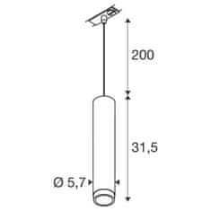 SLV BIG WHITE (SLV) GRIP! L 1~ závesné svietidlo, GU10, dĺžka závesu 200cm, 1x max. 6W, bronzová / čierna 1008472