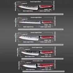 IZMAEL Sada damaškových kuchynských nožov Madoka-5ks/Červená KP35085