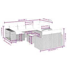 Petromila vidaXL 11-dielna záhradná sedacia súprava a vankúše hnedá polyratan