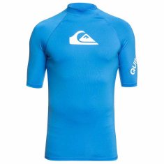 Quiksilver Pánske lycrové tričko UPF50 petrolej, krátky rukáv modrá 2XL