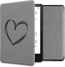 KW Puzdro KW Mobile - Suede Brushed Heart - KW5625806 - pre Amazon Kindle Paperwhite 5 (2021) - šedé