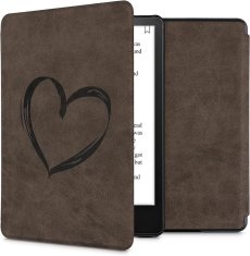 KW Puzdro KW Mobile Felt Brushed Heart - KW5625802 - pre Amazon Kindle Paperwhite 5 (2021) - hnedé