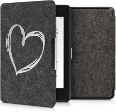 KW Puzdro KW Mobile Felt Brushed Heart - KW4848910 - pre Amazon Kindle Paperwhite 4 (2018) - čierne