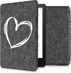 KW Puzdro KW Mobile Felt Brushed Heart - KW5626003 - pre Amazon Kindle Paperwhite 5 (2021) - tmavo šedé