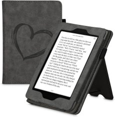 KW Puzdro KW Mobile Brushed Heart - KW5626802 - pre Amazon Kindle Paperwhite 1/2/3 - tmavo šedé