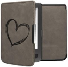 KW Mobile Púzdro KW Mobile - Brushed Heart - KW5574703 - pre Pocketbook 614/615/624/625/626 - tmavo šedé