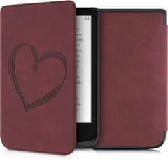 KW Mobile Puzdro KW Mobile - Brushed Heart - KW5022804 - pre Pocketbook 616/617/627/628/632/633 - tmavo červené