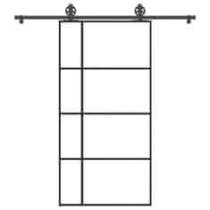 shumee vidaXL Posuvné dvere s kovaním ESG sklo a hliník 102,5x205 cm