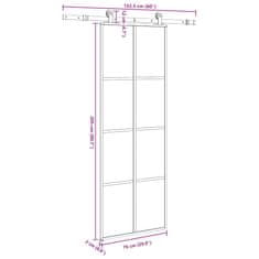 Vidaxl Posuvné dvere s kovaním 76x205 cm ESG sklo a hliník