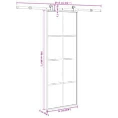 Vidaxl Posuvné dvere s kovaním 76x205 cm ESG sklo a hliník