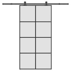 shumee vidaXL Posuvné dvere s kovaním ESG sklo a hliník 102,5x205 cm