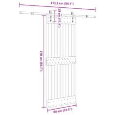 Vidaxl Posuvné dvere so sadou kovania 80x210 cm borovicový masív