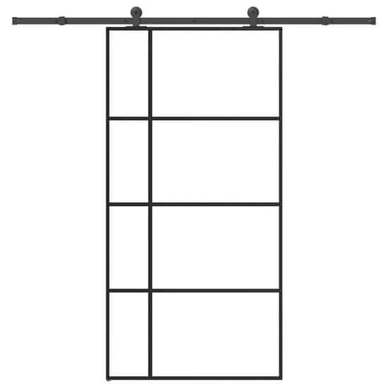 shumee vidaXL Posuvné dvere s kovaním ESG sklo a hliník 102,5x205 cm