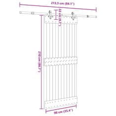 Vidaxl Posuvné dvere so sadou kovania 90x210 cm borovicový masív