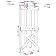 Vidaxl Posuvné dvere so sadou kovania 95x210 cm borovicový masív