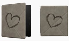 KW Puzdro KW Mobile - Origami Nubuk Brushed Heart - KW6006101 - pre Amazon Kindle Oasis 2/3 - šedé