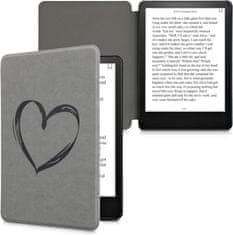 KW Puzdro KW Mobile - Suede Brushed Heart - KW5625806 - pre Amazon Kindle Paperwhite 5 (2021) - šedé