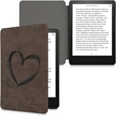 KW Puzdro KW Mobile Felt Brushed Heart - KW5625802 - pre Amazon Kindle Paperwhite 5 (2021) - hnedé