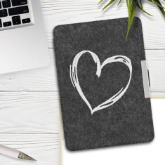 KW Puzdro KW Mobile Felt Brushed Heart - KW4848910 - pre Amazon Kindle Paperwhite 4 (2018) - čierne