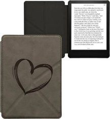 KW Puzdro KW Mobile - Origami Nubuk Brushed Heart - KW6005701 - pre Amazon Kindle Paperwhite 5 (2021) - šedé