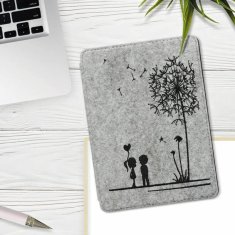 KW Puzdro KW Mobile Felt Dandelion Love - KW5626001 - pre Amazon Kindle Paperwhite 5 (2021) - svetlo šedé