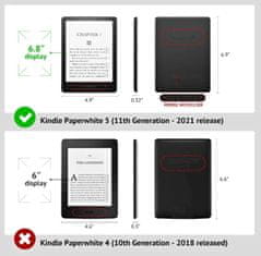 Fortress Fortress FT4027 Premium - puzdro so stojanom pre Amazon Kindle Paperwhite 5 (2021) - tmavo modré / šedé, magnet, AutoSleep