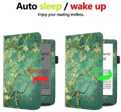 Durable Lock ARMORI Holder T050 - puzdro so stojanom pre Pocketbook 629/634 Verse (Pro) - motív Blue Garden, magnet, AutoSleep