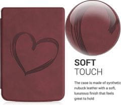 KW Mobile Puzdro KW Mobile - Brushed Heart - KW5022804 - pre Pocketbook 616/617/627/628/632/633 - tmavo červené