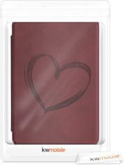 KW Mobile Puzdro KW Mobile - Brushed Heart - KW5022804 - pre Pocketbook 616/617/627/628/632/633 - tmavo červené