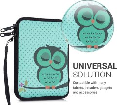 KW Púzdro KW Mobile Sleeping Owl - KW5033510 - Univerzálne púzdro pre čítačky 6" - tyrkysové